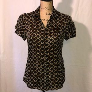 BANANA REPUBLIC 100% SILK BUTTON DOWN BLOUSE SZ SM